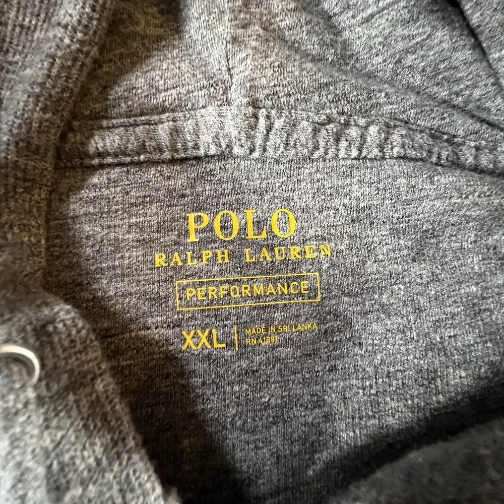 Polo Ralph Lauren Performance Gray Zip Hoodie Sweatshirt Mens‎ Size XXL